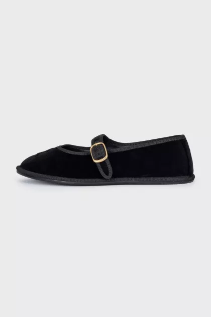 Velvet ballet flats with tag