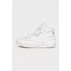 White leather high-top sneakers