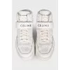 White leather high-top sneakers