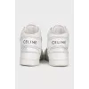 White leather high-top sneakers