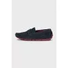 Men's perforated suede loafers