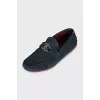 Men's perforated suede loafers