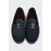 Men's perforated suede loafers