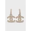 Gold earrings decorated with beads