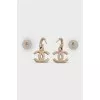 Gold earrings decorated with beads