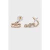 Gold earrings decorated with beads