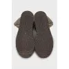Brown fur-lined ugg boots
