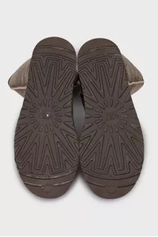 Brown fur-lined ugg boots