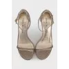 Golden textile sandals