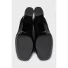 Leather platform heeled shoes