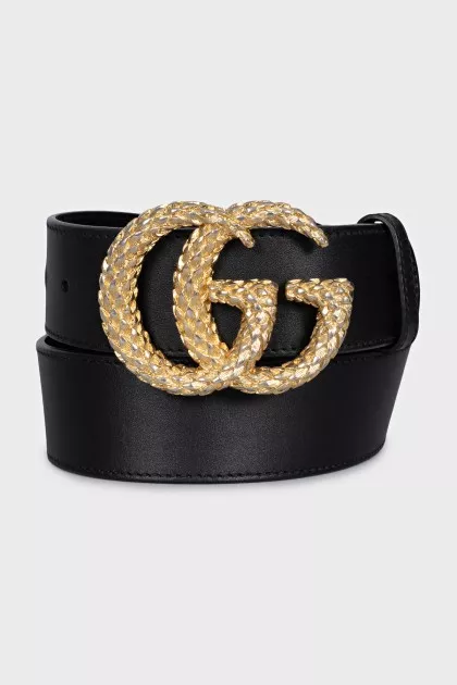 GG Marmont black leather belt