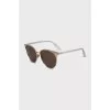 Gold sunglasses with white temples