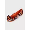 Orange printed ballet flats