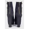 Suede open toe heeled ankle boots