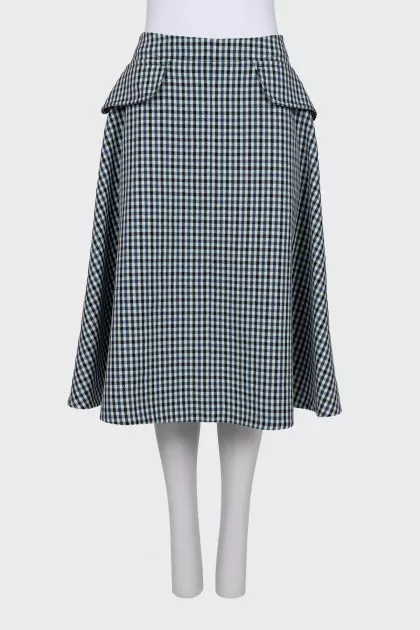 Wool skirt with silk lining
