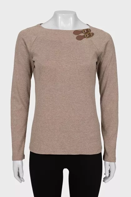 Brown jumper with straps