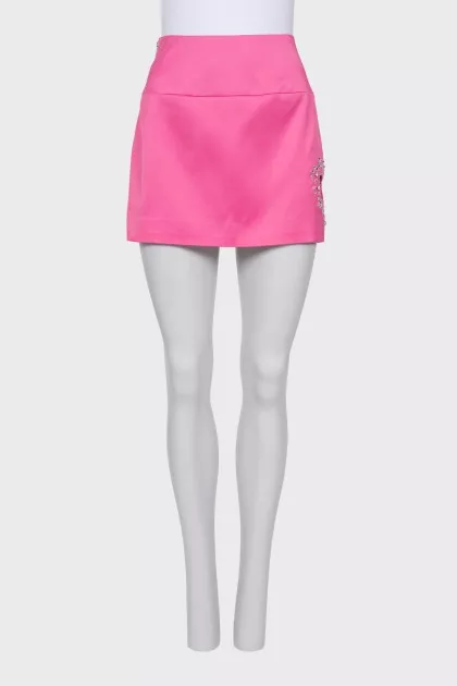 Mini skirt decorated with crystals