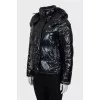 Glossy straight-cut down jacket