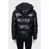 Glossy straight-cut down jacket