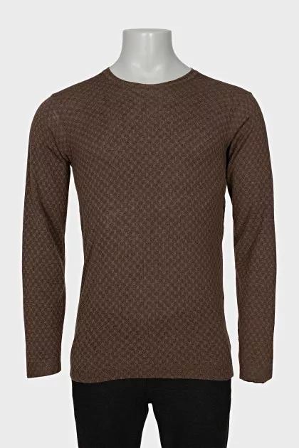 Men's brown printed jumper