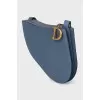 Шкіряна блакитна сумка Saddle