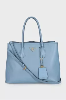 Light blue leather tote