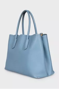 Light blue leather tote