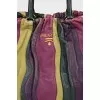 Leather tote bag in mixed colors