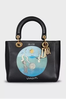 Lady Dior print leather bag