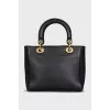 Шкіряна сумка з принтом Lady Dior