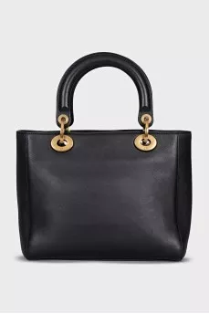Кожаная сумка с принтом Lady Dior
