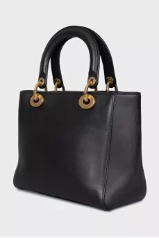 Кожаная сумка с принтом Lady Dior