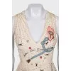 Sleeveless dress in signature print