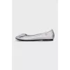 Silver ballet flats with bows