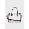 White leather bag with contrast trim