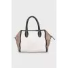 White leather bag with contrast trim