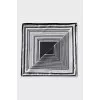 Black and white geometric print scarf