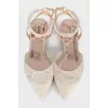 Lace slingbacks decorated with beads
