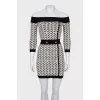 Black and white dress with signature print