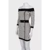 Black and white dress with signature print