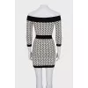 Black and white dress with signature print
