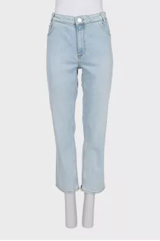 Голубые джинсы straight fit с биркой