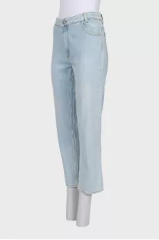 Голубые джинсы straight fit с биркой