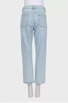 Голубые джинсы straight fit с биркой