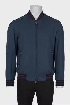Men's blue bomber jacket