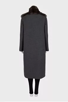 Gray coat with sable fur