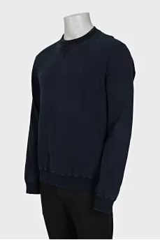 Men's blue sweatshirt with embroidery