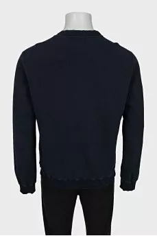 Men's blue sweatshirt with embroidery