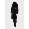 Straight cut fur coat