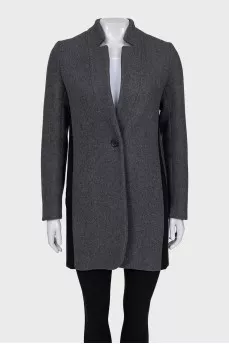 Gray coat with stripes
